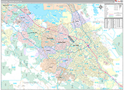South Bay-Silicon Valley Wall Map Premium Style